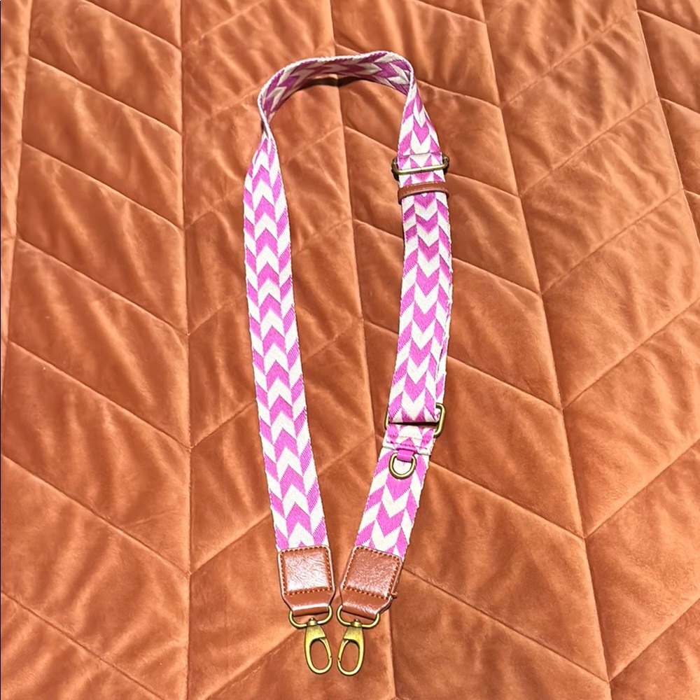 Pink Chevron Crossbody Strap